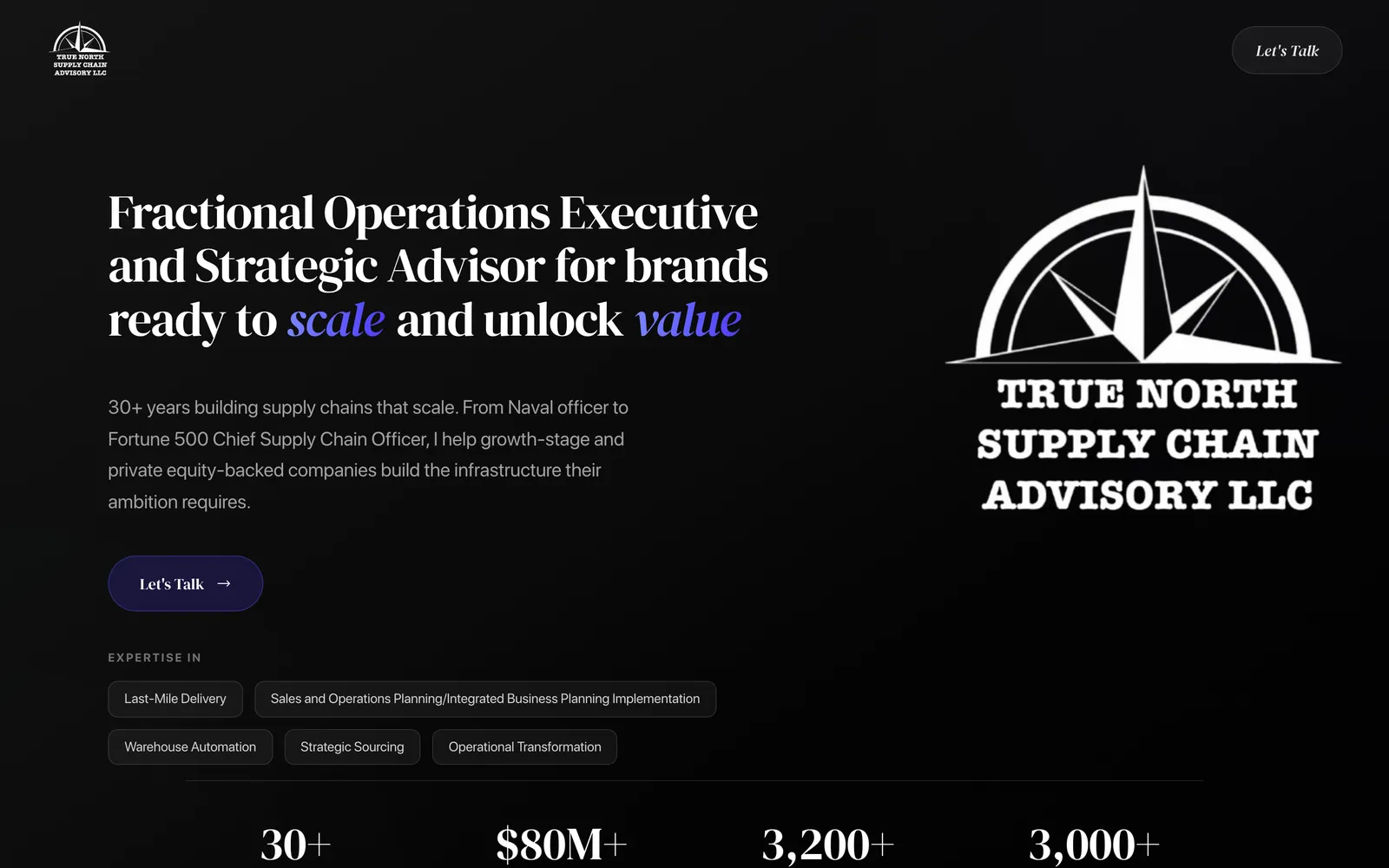 Home page of truenorthsupplychainadvisory.com
